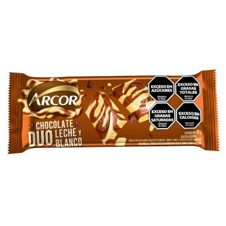 CHOC. ARCOR BLCO/LECHE x80g.