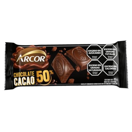 CHOC. ARCOR 50% CACAO X80g.