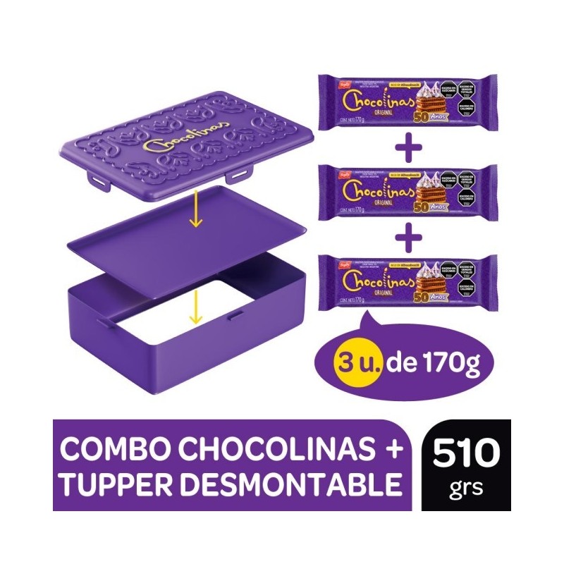 CHOCOLINAS TUPPER 3x170g.