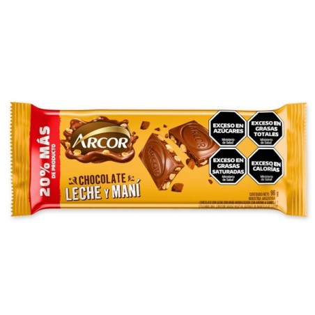 CHOC. ARCOR LECHE MANI x96g.