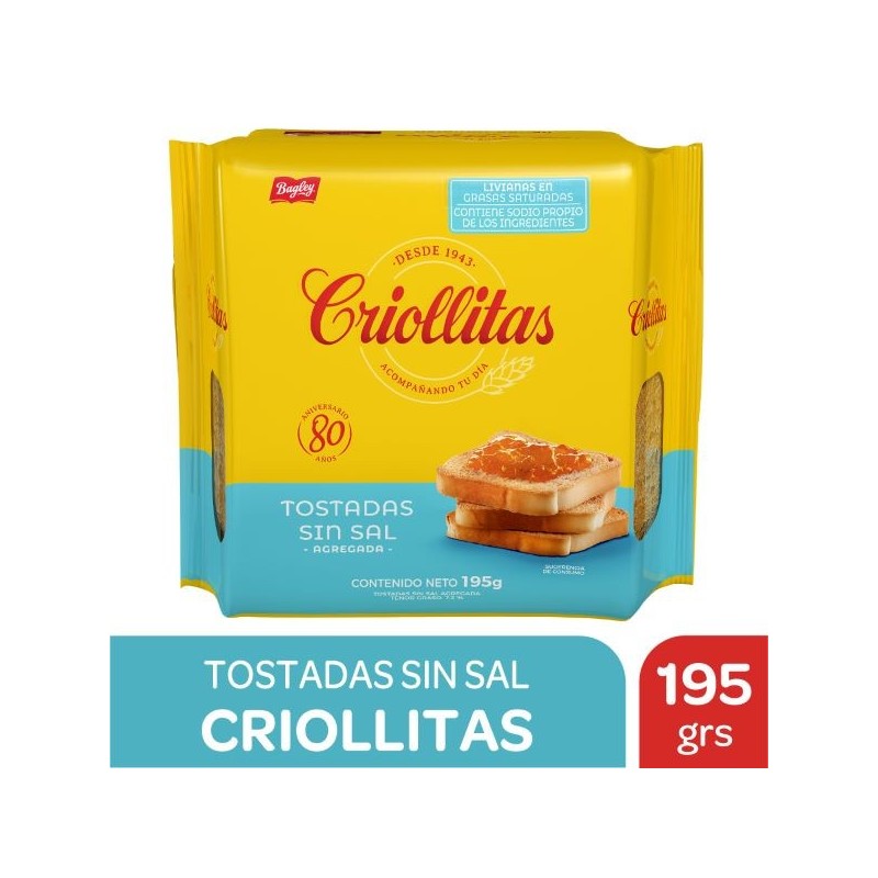 CRIOLLITAS TOST.S/SAL x195g