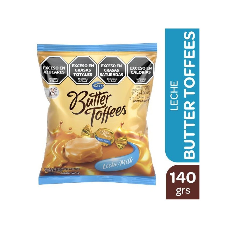 PAQ. BUTTER TOFFEES LECHE x140g